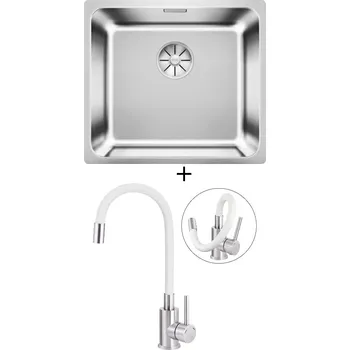 Nerezový dřez SET Blanco SOLIS 450-IF nerez kartáčovaný 526121 + Deante NEO LUNO BOC W720 nerez