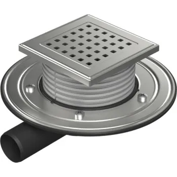 Podlahová vpusť boční D40, nerez příruba, rámeček, mřížka GATE