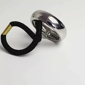 Ozdoba do vlasů Ozdobná gumička na culík - kroužek - stříbrná