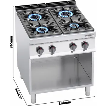 Sporák G.Gastro Plynový sporák 4 hořáky (34,5 kW) s pilotním zapalováním
