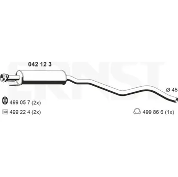Tlumič výfuku Predni tlumic vyfuku ERNST 042123