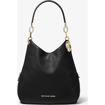 Michael Kors kožená kabelka Lillie black gold černá