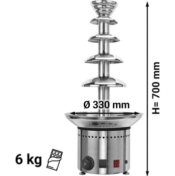 G.Gastro Fontána na čokoládu - 5 pater - výška 70 cm