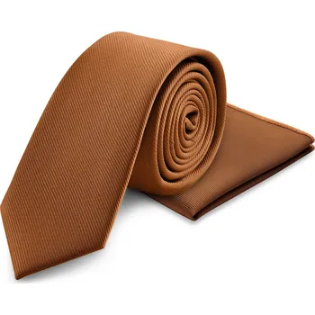 Kravata Sada koňakové kravaty a kapesníčku do saka - Trendhim