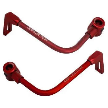 Lever guard ACCOSSATO with red hose and joint right + left , aluminium DE003-016-TP-12