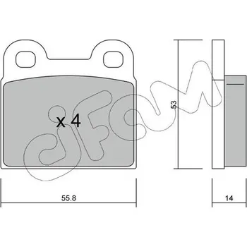 Brzdová destička Sada brzdových destiček, kotoučová brzda CIFAM 822-002-0
