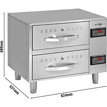 Lednice G.Gastro Ohřívací skříň režon se 2 šuplíky - 0,82 m - GN 1/1