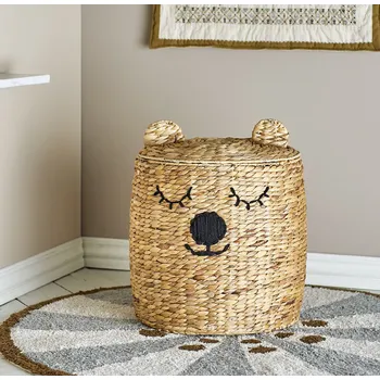 Úložný box Bloomingville Úložný koš s víkem Dolma Dolma Basket w/Lid, Nature, Water Hyacinth