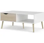 FALCO Praktický bílý konferenční stolek Retro 384 s dubem sonoma, 15 mm lamino