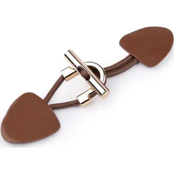 Knoflík Designové zapínání - 1 hnědá světlá zlatá