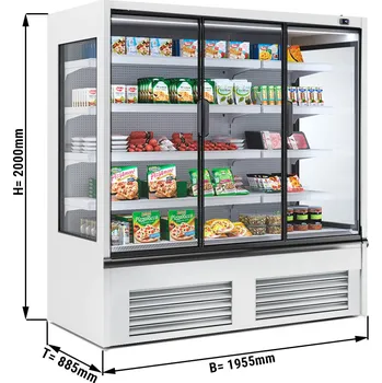 Vinotéka G.Gastro Přístěnný chladicí regál bílý - 1,96 x 0,88 m - se 4 policemi