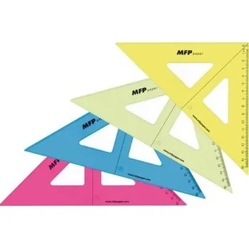 pravítka Trojúhelník 45/177 s kolmicí barevný