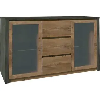 Komoda Komoda MONTANA K2D - dub lefkas tmavý/smooth šedý - SLEVA 3% s kodem radost25