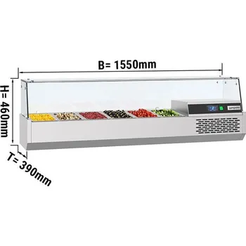 Vinotéka G.Gastro Chladicí vitrína PREMIUM - 1550x390mm - 6x GN 1/3