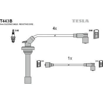 Zapalovací kabel Sada kabelů pro zapalování TESLA T443B