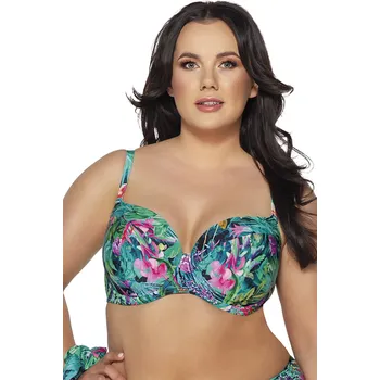 Dámské plavky Dámská plavková podprsenka SK-205 Paradise Zelená mix - Ava zelená s květy 70H