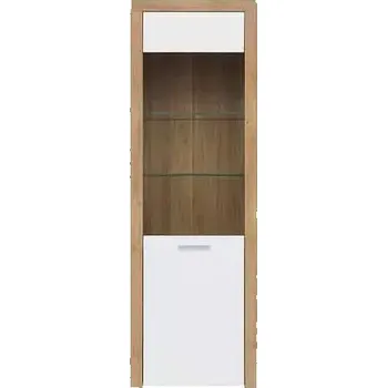 Obývací stěna Vitrína Balder REG1W - Dub riviéra/bílý lesk - SLEVA 3% s kodem radost25