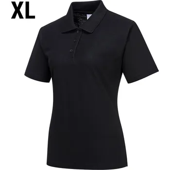 Dámské tričko G.Gastro Ladies' Uniform Polo Shirt – Black - Size XL - Short Sleeve - 65/35 Polycotton