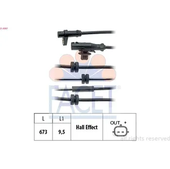 Přislušenství brzdového systému Snímač, počet otáček kol FACET 21.0087