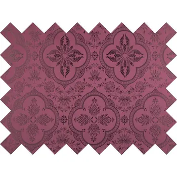 HEDVA ČESKÝ BROKÁT Vzorek brokátu 5x10cm 50749 PALMETOVÝ KŘÍŽ purpurová