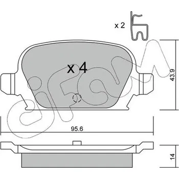 Brzdová destička Sada brzdových destiček, kotoučová brzda CIFAM 822-541-0