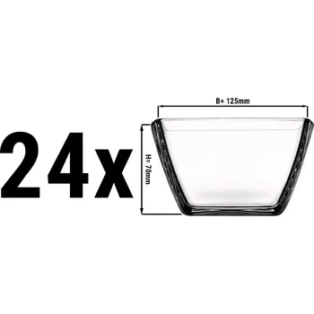 G.Gastro (24 Kusů) Skleněná mísa Tokio - 125 x 125 mm