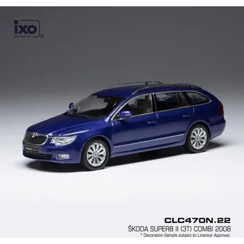 autíčko Škoda Superb II Combi (2008) - Modrá 1:43 IXO
