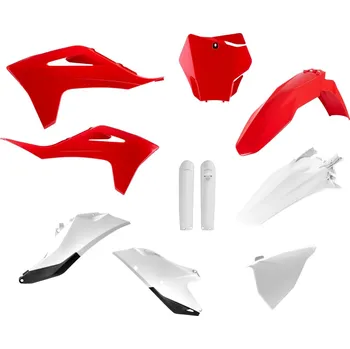 POLISPORT PLASTOVÁ SADA PLYN MC/MC-F '21-'23 KRYTY TLUMIČŮ V CENĚ (8398600016) ČERVENÁ BÍLÁ