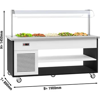 Vinotéka G.Gastro Studený bufetový pult - 1,9 x 0,8 m - 5x GN 1/1