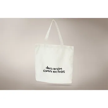 Nákupní taška Taška Úsměv na tváří - menší nápis Rozměr: 46x36x7 cm - loznice21.cz