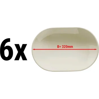 Talíř G.Gastro (6 Kusů) TEOS - Talíř ovál - Ø 32 cm II Kebab talíř II Kebab talíř