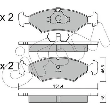 Brzdová destička Sada brzdových destiček, kotoučová brzda CIFAM 822-029-0