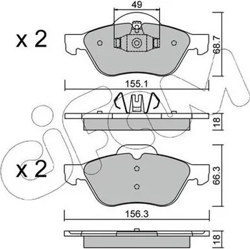Brzdová destička Sada brzdových destiček, kotoučová brzda CIFAM 822-335-1