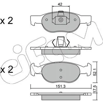 Brzdový systém Sada brzdových destiček, kotoučová brzda CIFAM 822-079-1