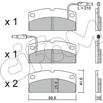 Brzdová destička Sada brzdových destiček, kotoučová brzda CIFAM 822-1231-0