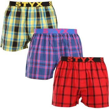 Trenýrky 3PACK pánské trenky Styx sportovní guma vícebarevné (3B103133) M Možnost vrácení zboží ZDARMA do 120 dnů!