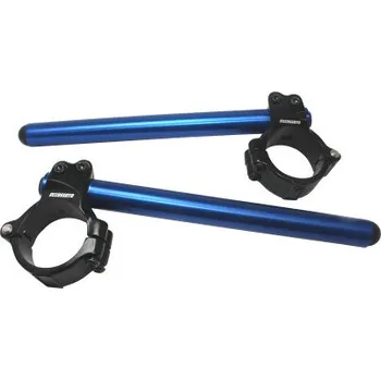 Aluminium-forged clip-ons ACCOSSATO with metal clamp composed of 2 half-rings 10 degrees inclination, blue CP003N-51-B-250