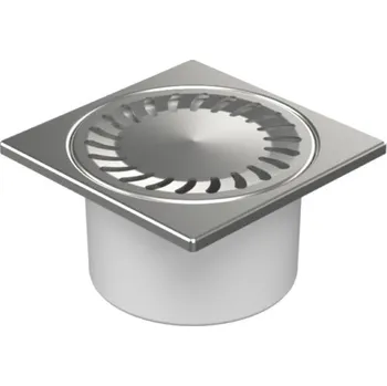 Odvodňovací žlab Podlahová vpusť spodní D50/84, nerez rámeček, mřížka SUN