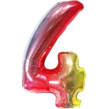 Balónek Fóliový balónek 80 cm - číslice 4 - duhový - 24227