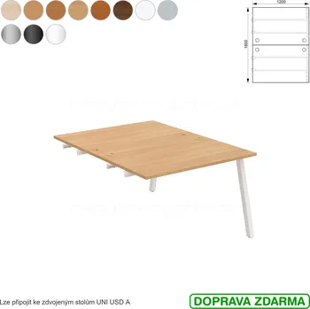 Nábytek USD A 1200 R Hobis UNI - Stůl pracovní zdvojený řetězící 120 x 160