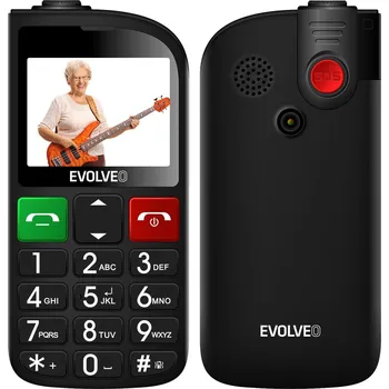 Mobilní telefon EVOLVEO EasyPhone FL, mobilní telefon pro seniory s nabíjecím stojánkem, černá