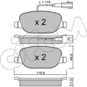 Brzdová destička Sada brzdových destiček, kotoučová brzda CIFAM 822-704-1