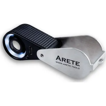 Lupa Gemologická Lupa 40x s LED a UV Osvětlením a Achromatickou Čočkou