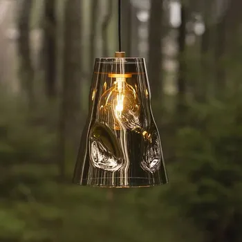 Your Design Designové skleněné svítidlo Element Natural Dřevodekor: Tmavý, Sklo: Pokované zlatě, Barva objímky: Zlatá EL-N-E27/ZZT