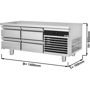 Lednice G.Gastro Chladicí jednotka Premium - 1400mm - 135L - 4 šuplíky