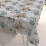 Dekorační obdélníkový ubrus PML-052 Tyrkysové květy s orientálními kruhy 140x220 cm