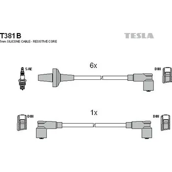 Zapalovací kabel Sada kabelů pro zapalování TESLA T381B
