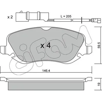 Auto-moto Sada brzdových destiček, kotoučová brzda CIFAM 822-529-0