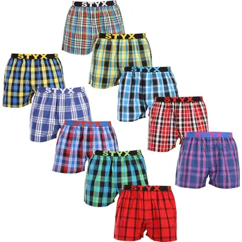 Trenýrky 10PACK pánské trenky Styx sportovní guma vícebarevné (10B103140) XL Možnost vrácení zboží ZDARMA do 120 dnů!