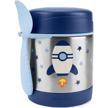 Termoobal na láhev SKIPHOP SKIP HOP Spark Style Termoska na jídlo se lžičkou/vidličkou Raketa 325 ml, 3r+